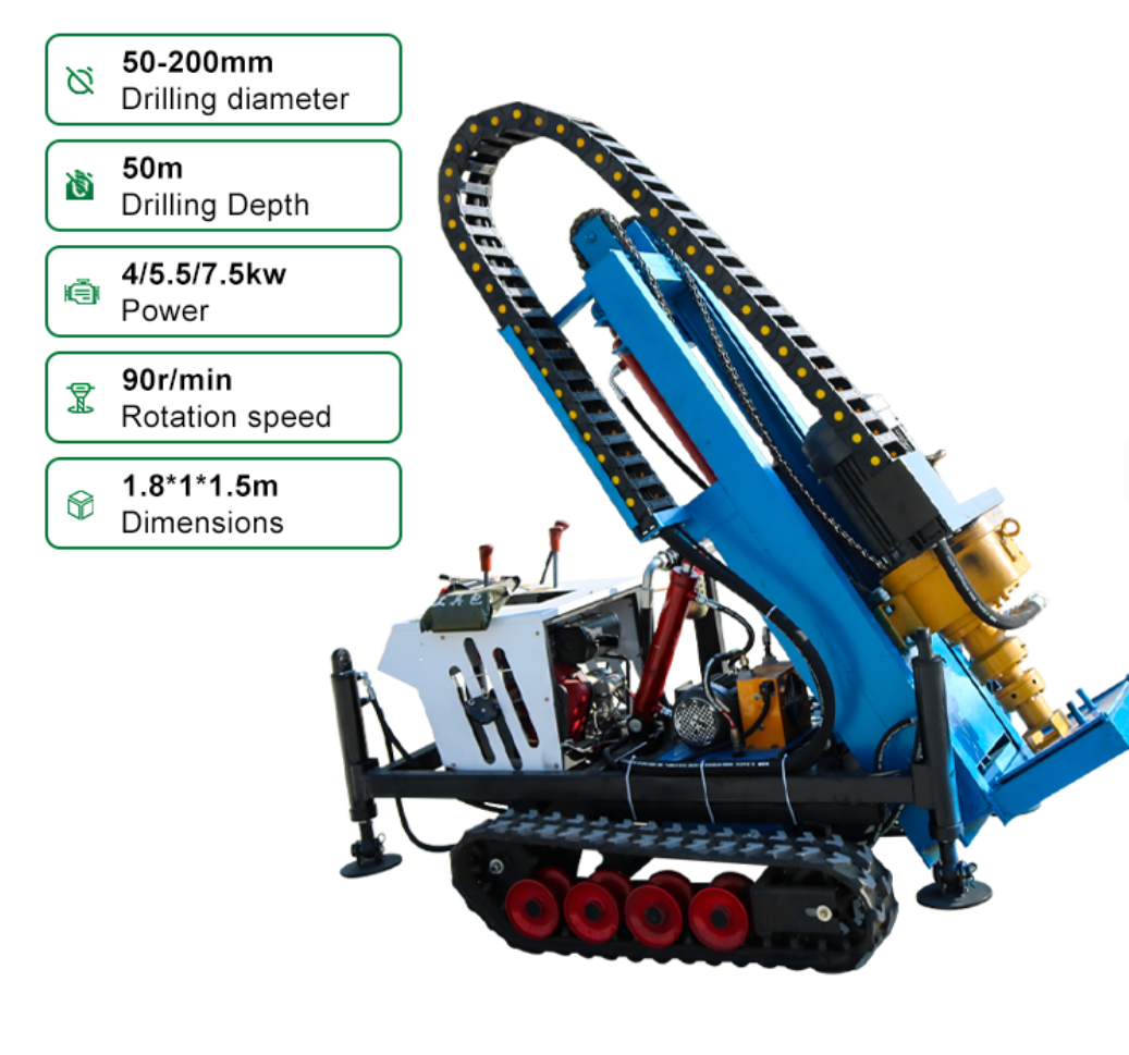Eco-Friendly Low Noise Electric DTH Drilling Rig for Hard Rock view 5