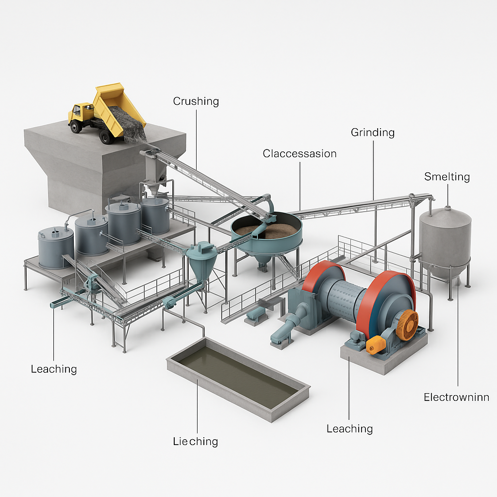 Gold CIP Production Line Gold Mining Machine — labelled 3D render