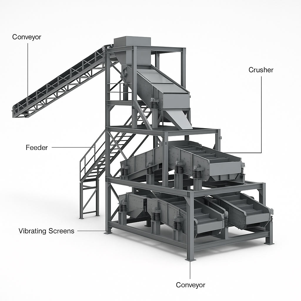 Zhongyu Dingli Turnkey Gold Mineral Processing Plant — labelled 3D render