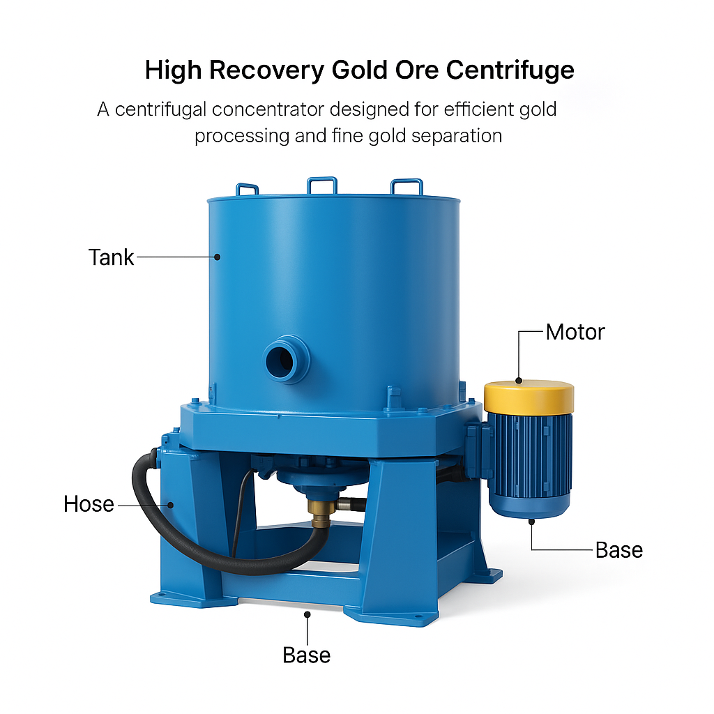 High Recovery Gold Ore Centrifuge Machine — labelled 3D render