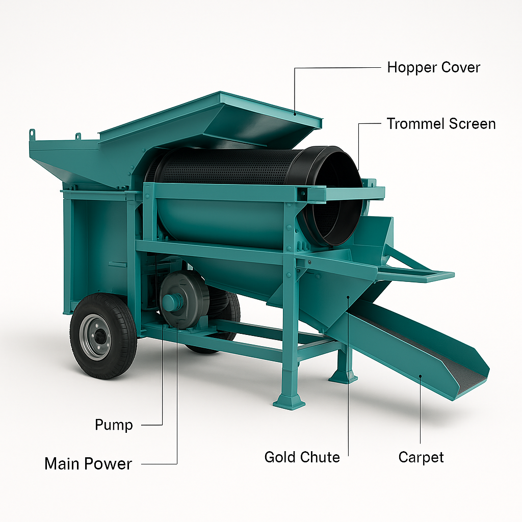 Keda Mineral Washing Plant Placer Gold Processing Wash Plant — labelled 3D render