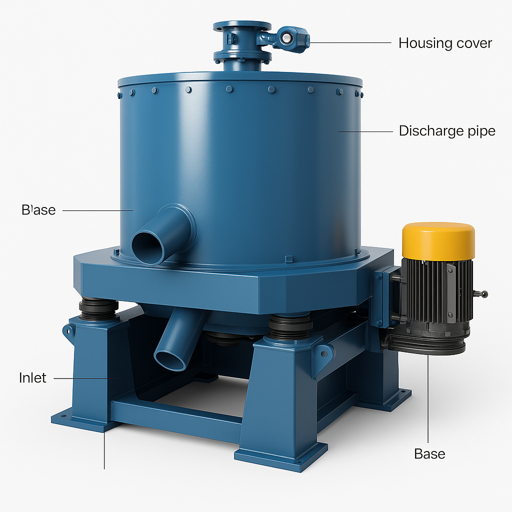 Knelson Falcon Centrifuge Concentrator Gold Processing Equipment — labelled 3D render