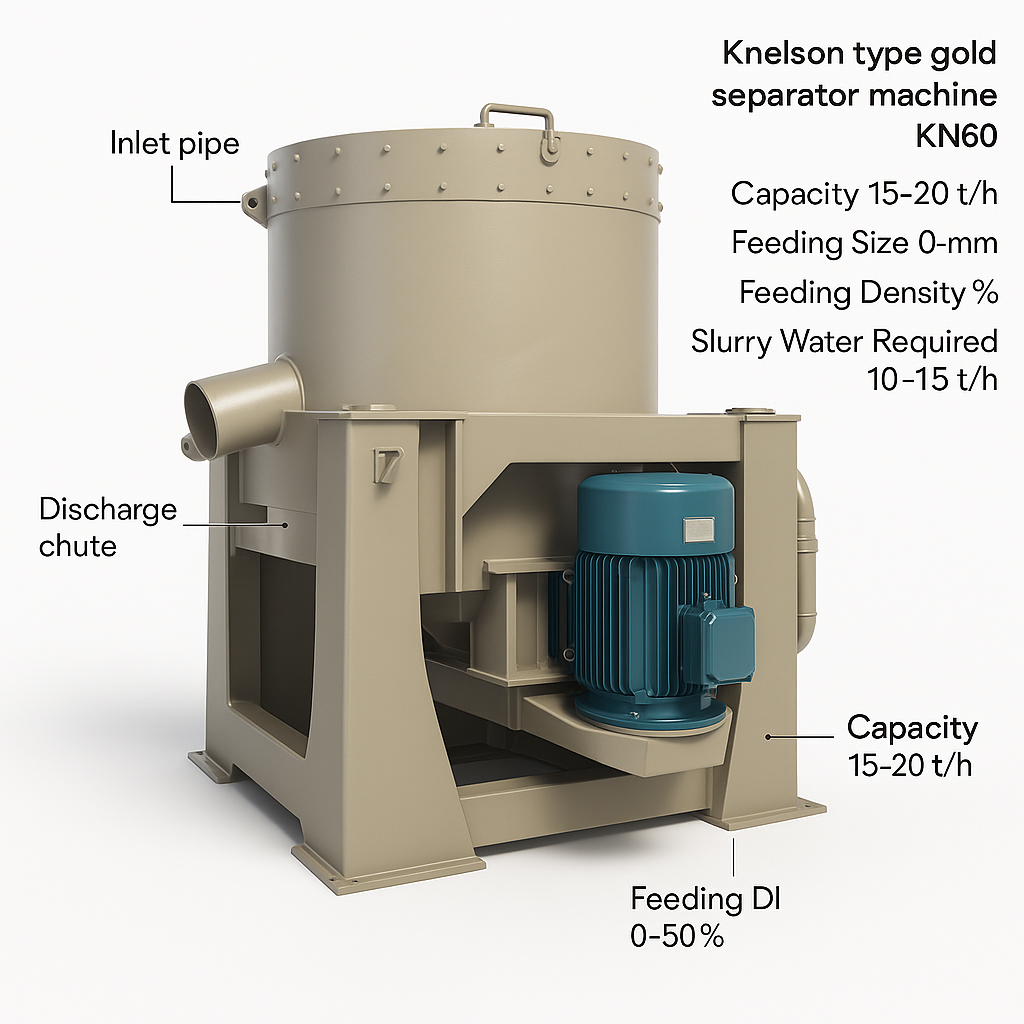 Knelson Type Gold Separator Machine KN60 — labelled 3D render