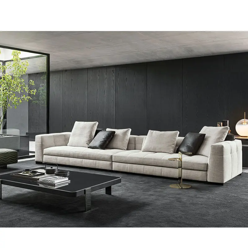 Modern Luxury Italian Living Room furniture Sofa set Hotel lobby fabric sofa 3 seats fabric Villa sofa can be customized