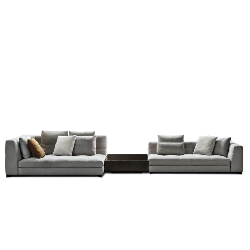 Modern Luxury Italian Living Room furniture Sofa set Hotel lobby fabric sofa 3 seats fabric Villa sofa can be customized