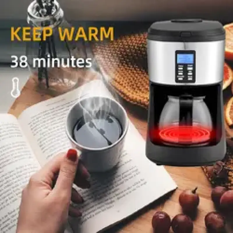 Mini drip coffee grinder automatic drip electric glass coffee maker machine 0.75L 6 cup 2-in-1