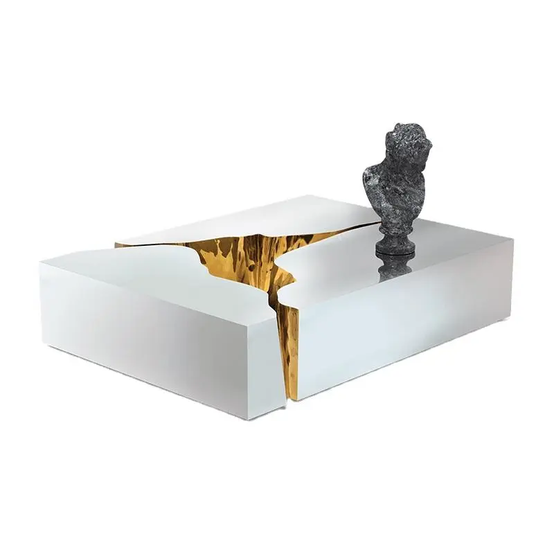 Luxury tree root trunk design gold center table stainless steel modern nordic coffee table living room furniturePopular