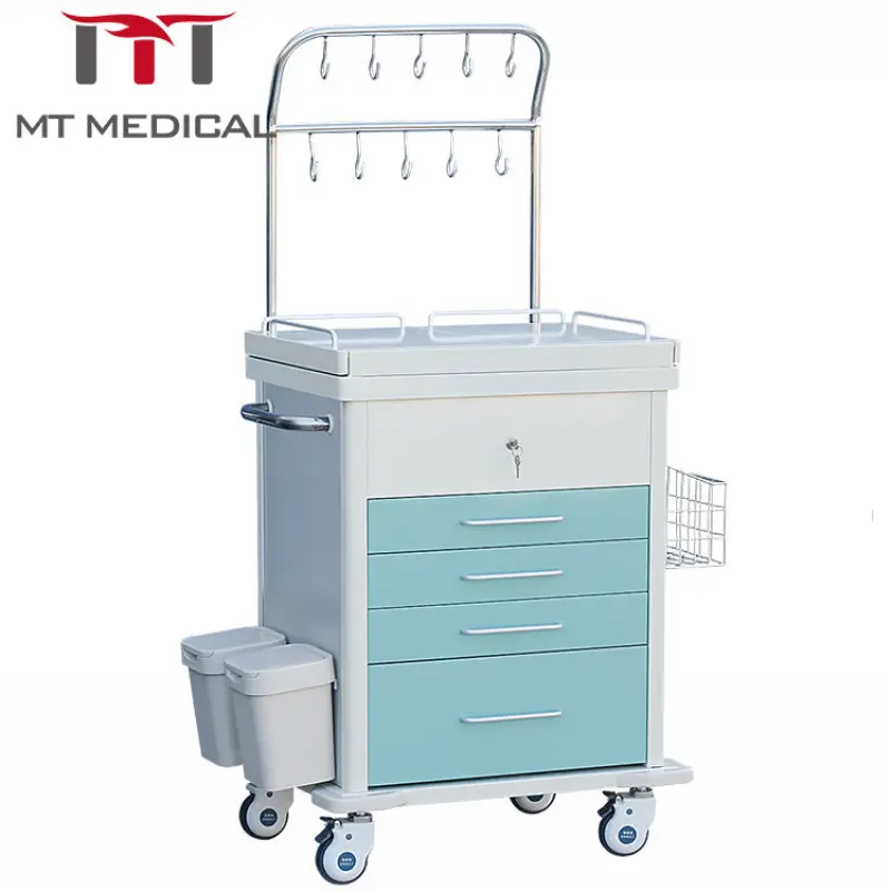 Hospital Furniture High Quality Patient Multi Layer Thickened Infusion Injection Trolley MT MEDICAL