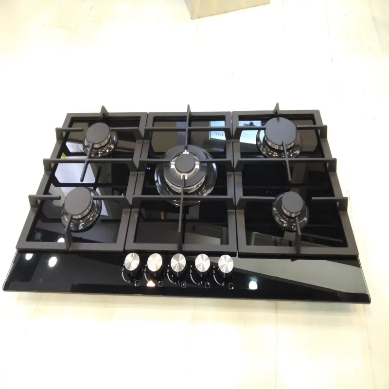 kitchen stove 5000W power commercial induction cooker restaurant Commercial tempered glass five eye gas stove