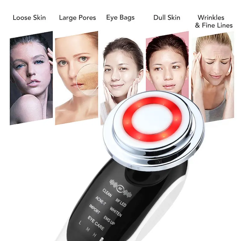 Ems Multifunctional Radio Frequency Handheld Photon Skin Care Lifting Led Infrared Facial Massager Device