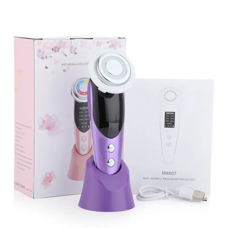 Ems Multifunctional Radio Frequency Handheld Photon Skin Care Lifting Led Infrared Facial Massager Device