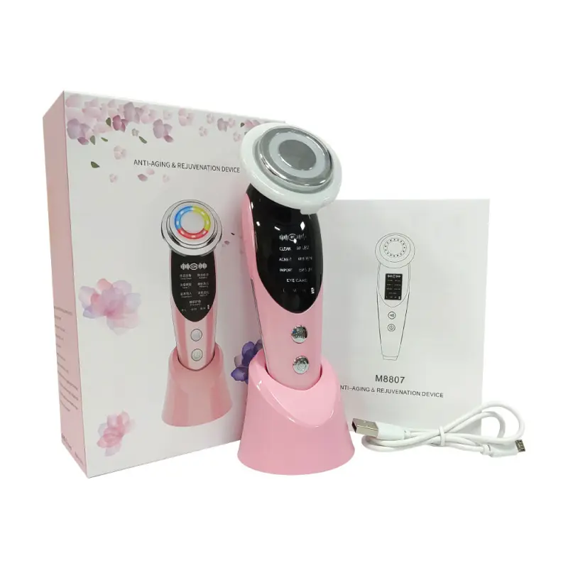 Ems Multifunctional Radio Frequency Handheld Photon Skin Care Lifting Led Infrared Facial Massager Device