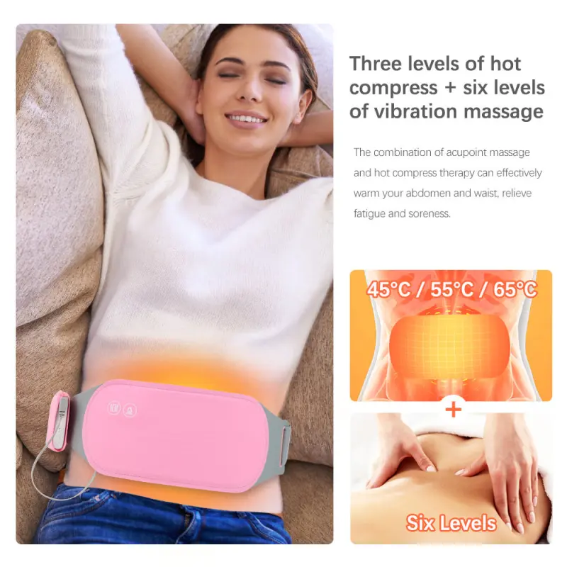 Electric Hot Compress Warm Uterus Belt Menstrual Pain Relief Heating Pad Period Cramp Massager