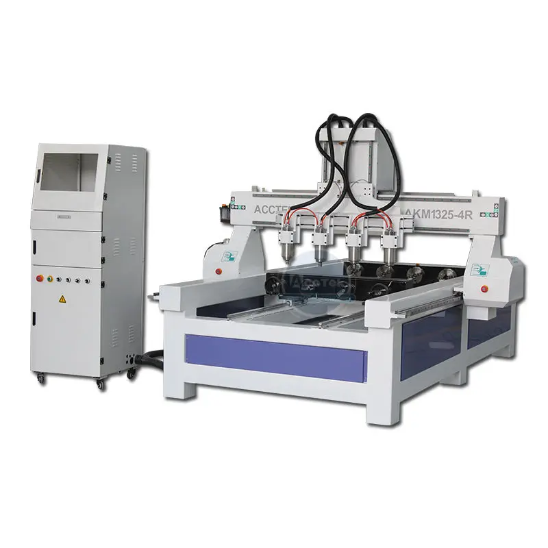 Standard 4 Axis CNC Router 1325 4 Heads CNC Router Cheap 3d CNC Wood Carving