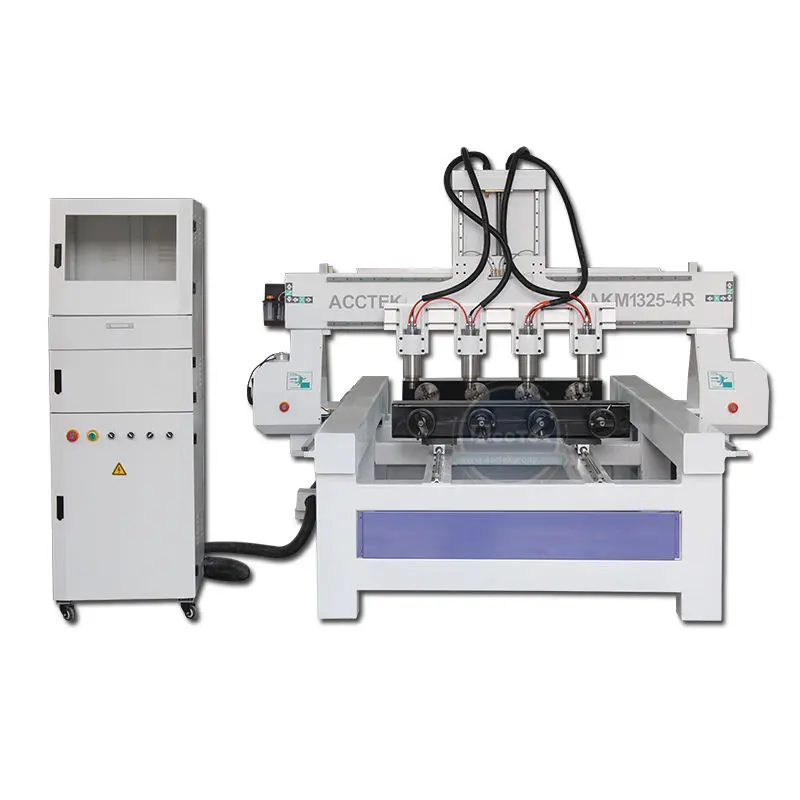 Standard 4 Axis CNC Router 1325 4 Heads CNC Router Cheap 3d CNC Wood Carving