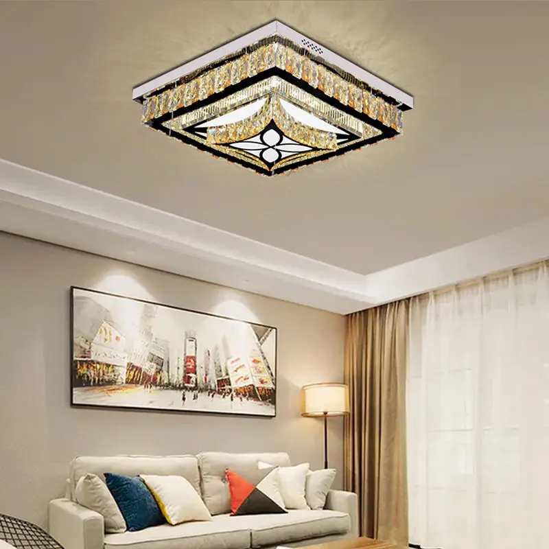 Large Gold Big Ceiling Pendant Home Modern Luxury Crystal Chandelier Hanging Pendant Light