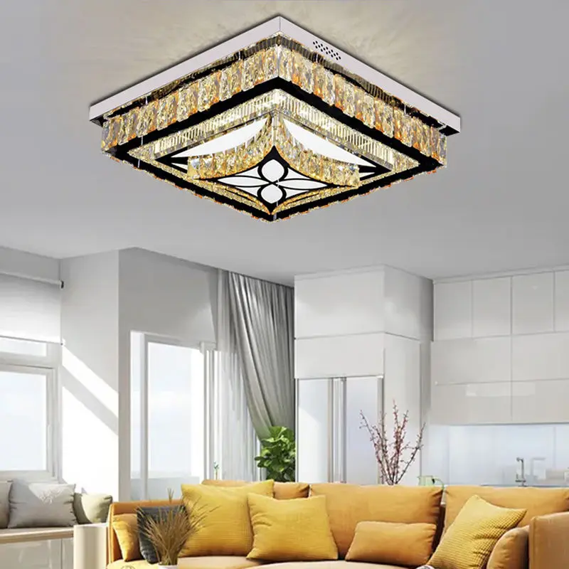 Large Gold Big Ceiling Pendant Home Modern Luxury Crystal Chandelier Hanging Pendant Light