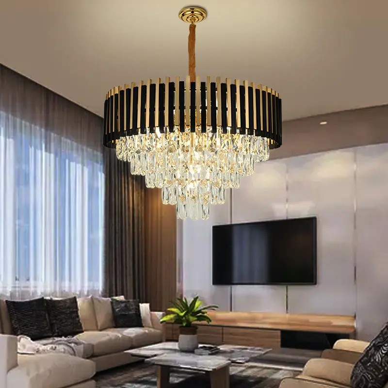 Modern Charming Lighting Crystal Chandelier Lampen Lobby Drop Lamp