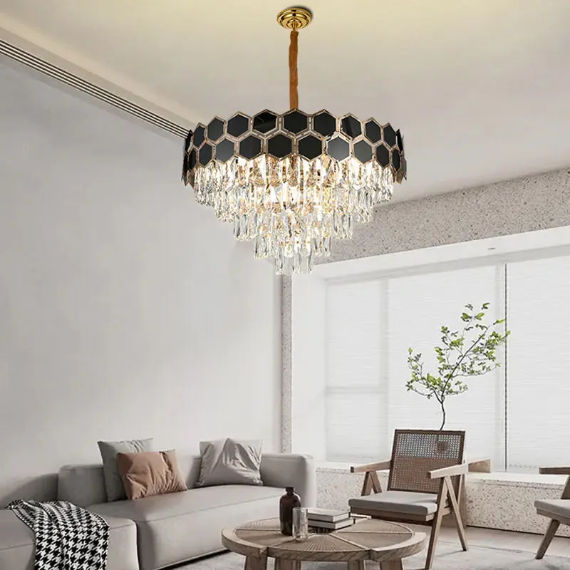 Modern Crystal Lighting Lobby Drop Lamp hotel Furniture Antique Romantic Chandelier Lampen