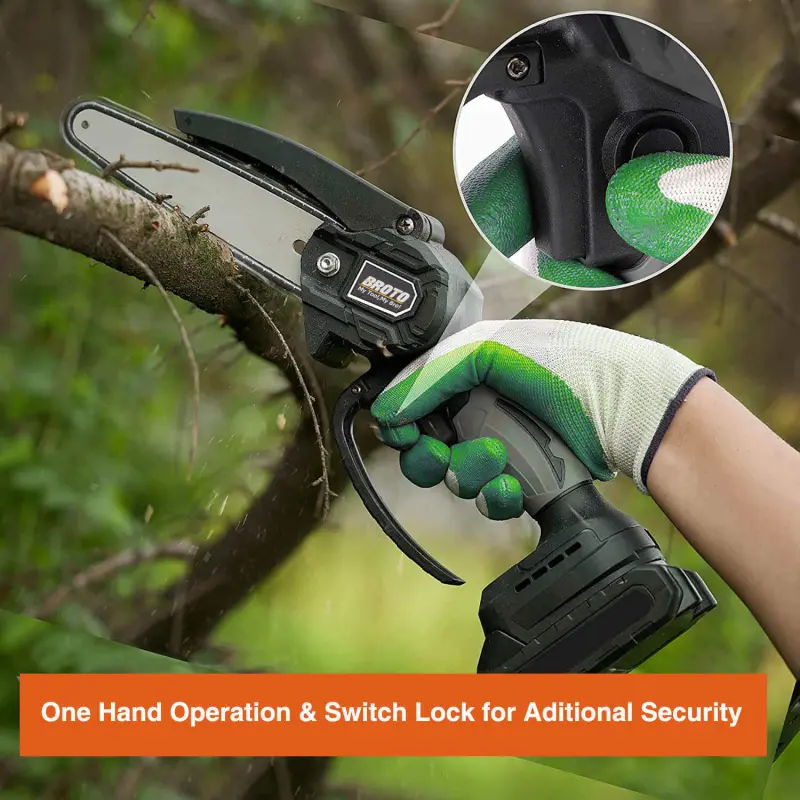 6 Inch 21V Portable Hand Mini Electric Chain Saw for Wood Tree Cutting Cordless Chainsaw