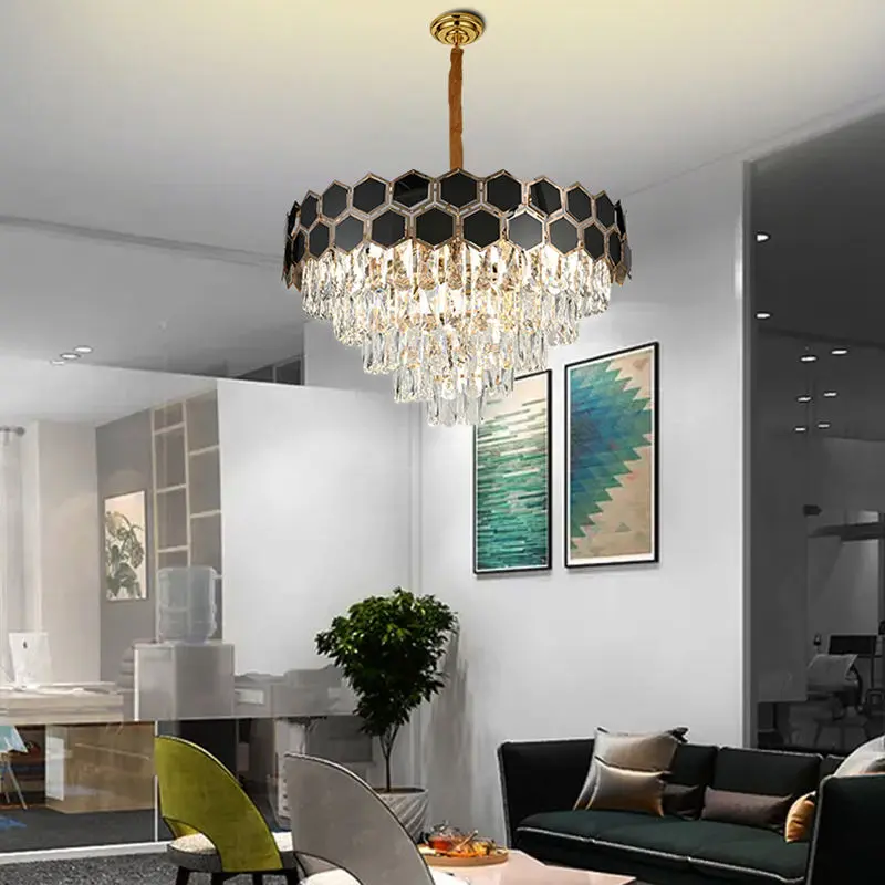 Modern Crystal Lighting Lobby Drop Lamp hotel Furniture Antique Romantic Chandelier Lampen