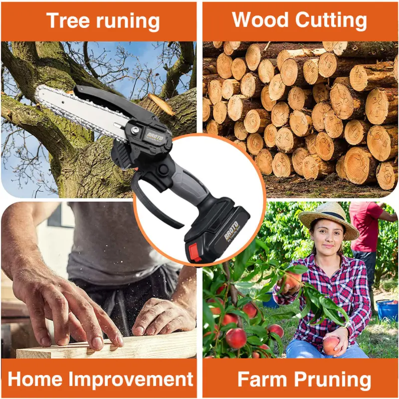 6 Inch 21V Portable Hand Mini Electric Chain Saw for Wood Tree Cutting Cordless Chainsaw