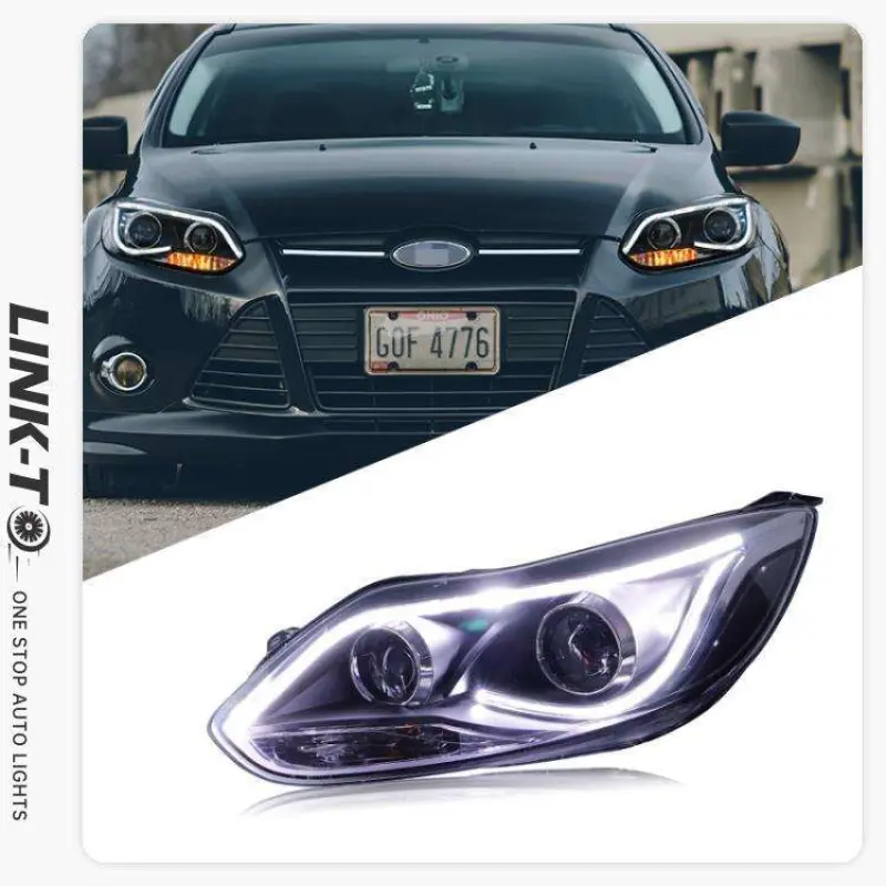 Ford Focus 2012 to 2014 Headlight Assembly Modified LED Daytime Running Lights