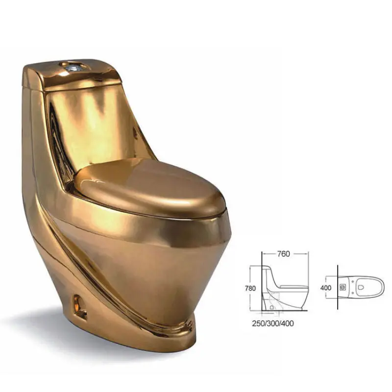 New design sanitary ware bathroom golden color gold wc ceramic toilet
