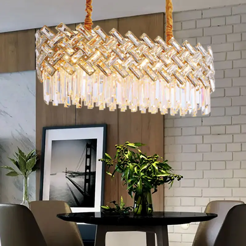 Modern Nordic Living Room Crystal Chandeliers light Luxury Lustre Chandelier Crystal Pendant Light