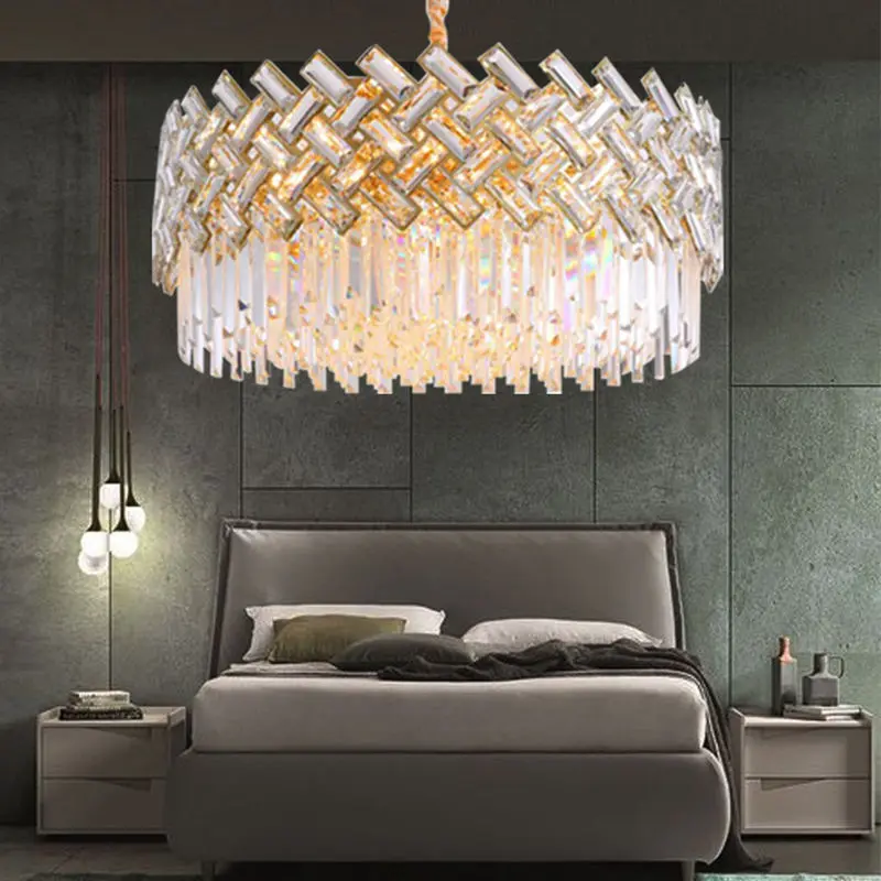 Modern Nordic Living Room Crystal Chandeliers light Luxury Lustre Chandelier Crystal Pendant Light