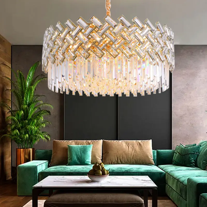 Modern Nordic Living Room Crystal Chandeliers light Luxury Lustre Chandelier Crystal Pendant Light