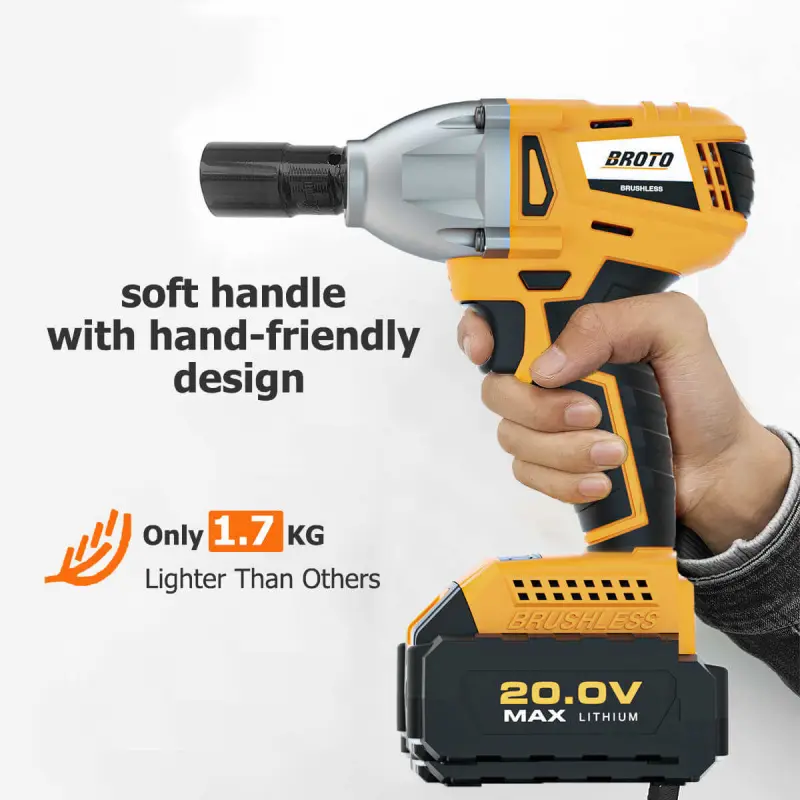 20V Battery Electric Impact Wrench 1 2" High Torque Power Tools Brushless Impact Wrench Cordless Llave De Impacto