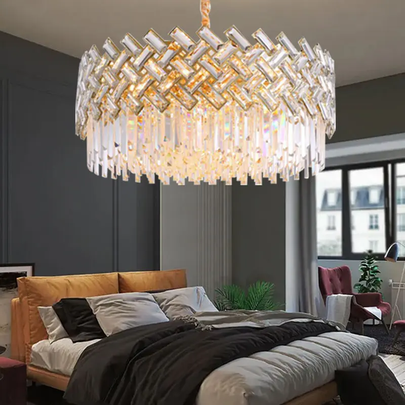 Modern Nordic Living Room Crystal Chandeliers light Luxury Lustre Chandelier Crystal Pendant Light