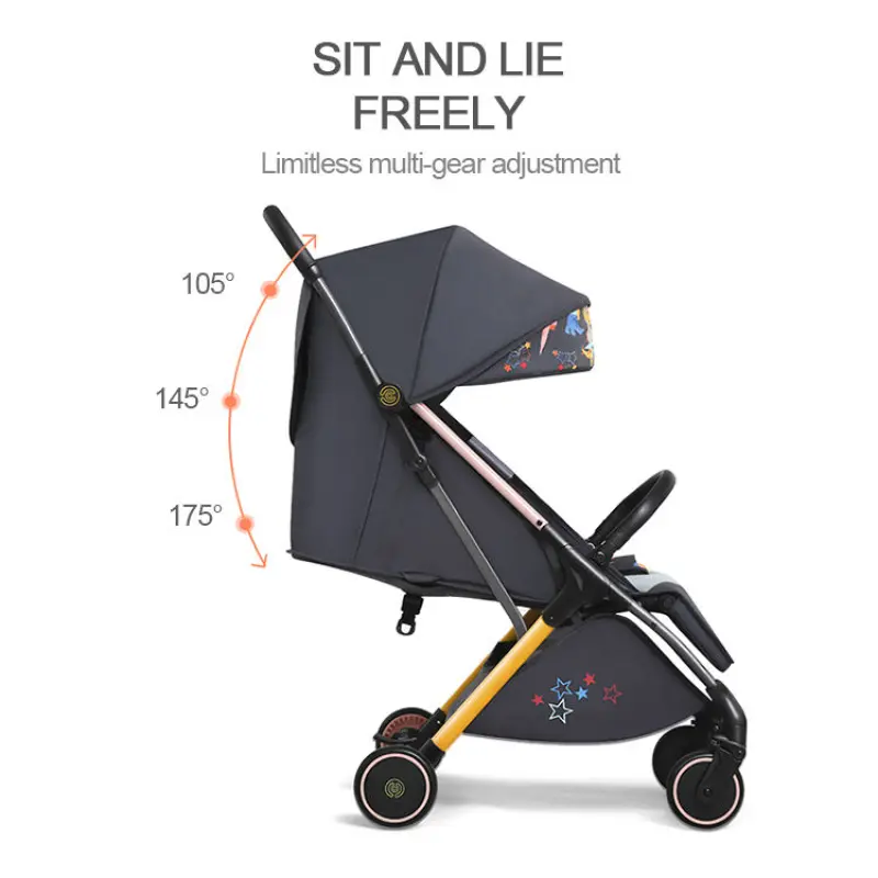 Auto folding baby carriage baby stroller 2 in 1 foldable stroller baby pram