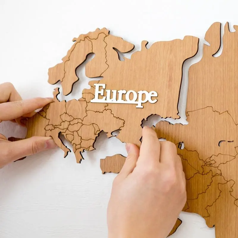 Oversized Big Creative 3D DIY Customized World Map Clock Wall