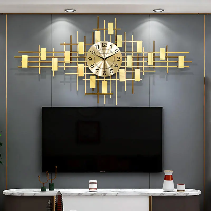 Creative clock wall-mounted table modern light luxury pendant mute clock