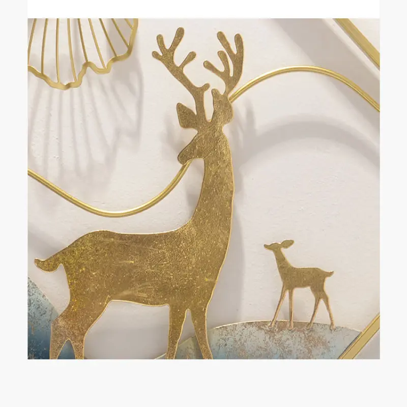 3pcs large luxury gold deer wall decor metal wall art