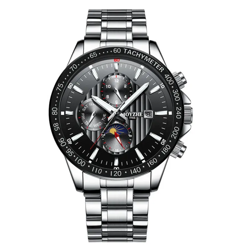 Stainless steel waterproof quartz watches men wrist luxury mechanical watch