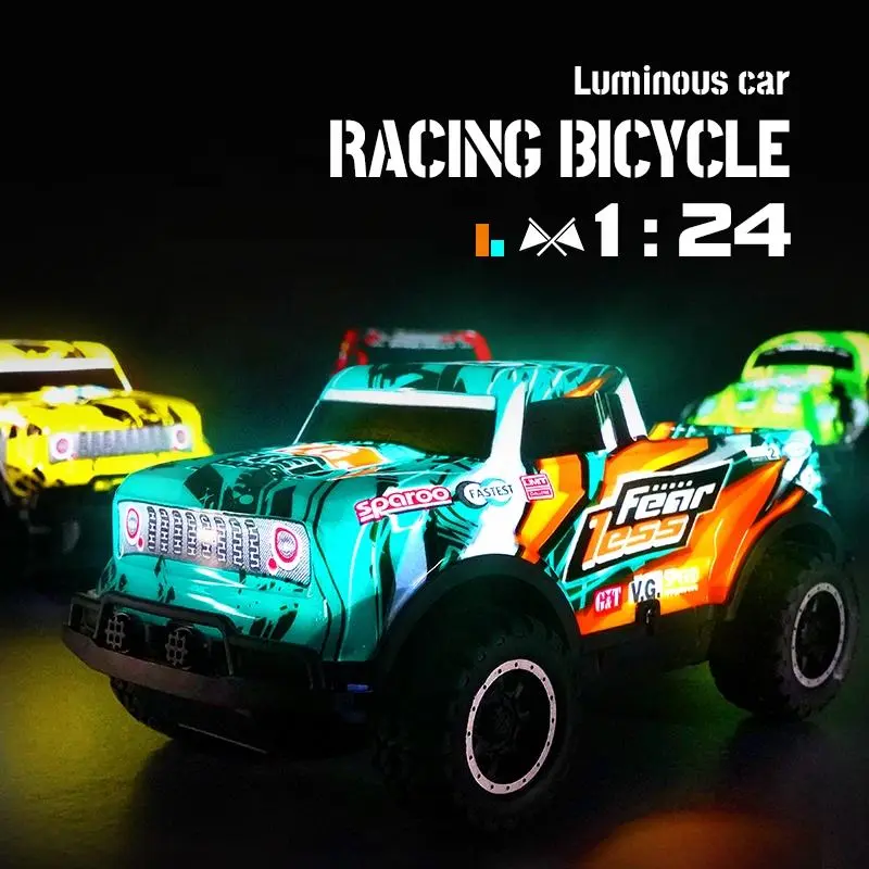 1:24 Scale Remote Control Cross-country Car Offroad Lights New Luminous Glow in Dark Car Racing Vehicle