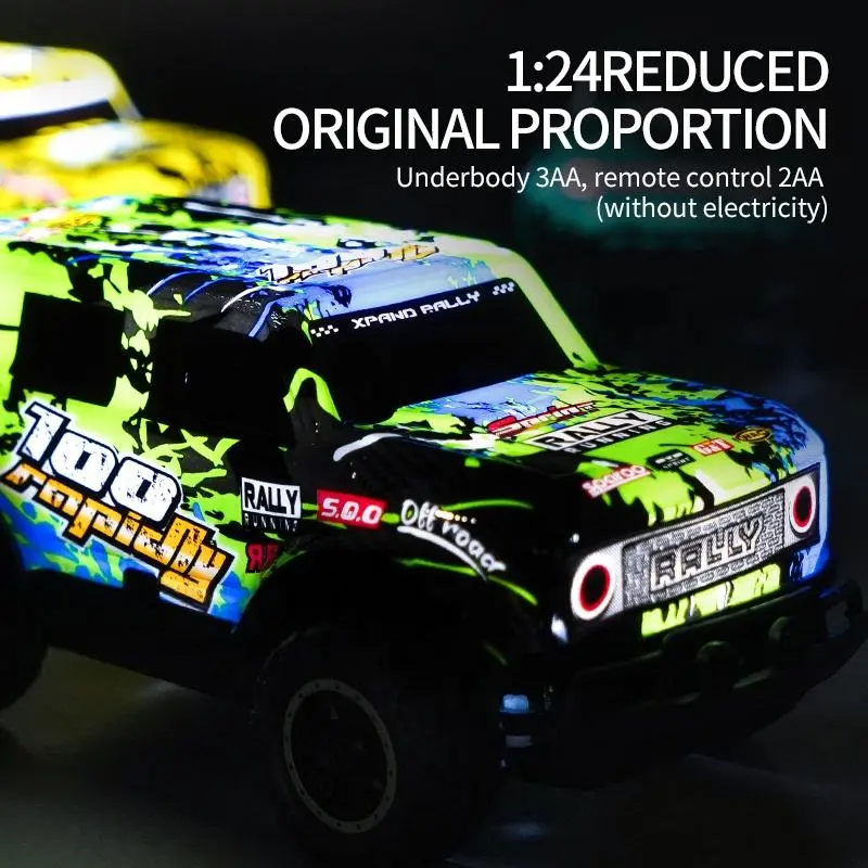 1:24 Scale Remote Control Cross-country Car Offroad Lights New Luminous Glow in Dark Car Racing Vehicle