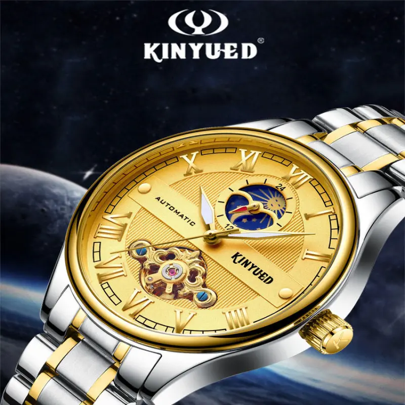 KINYUED Stainless steel band watch
