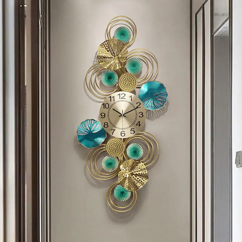 New arrival reloj de pared metal gold luxury decorative wall clock metal wall art