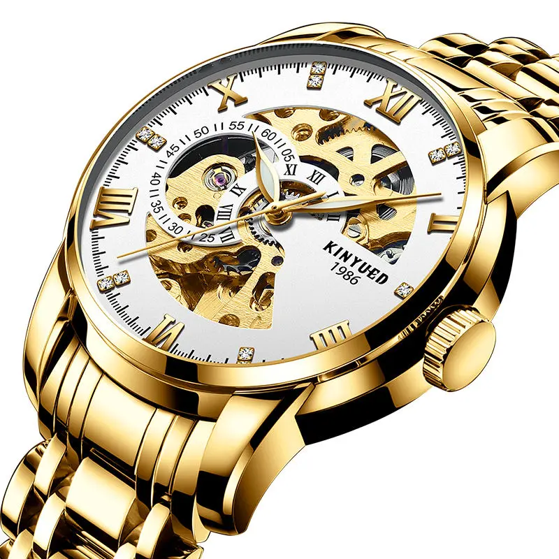 Skeleton wristwatches for men watch automatic mechanical watch