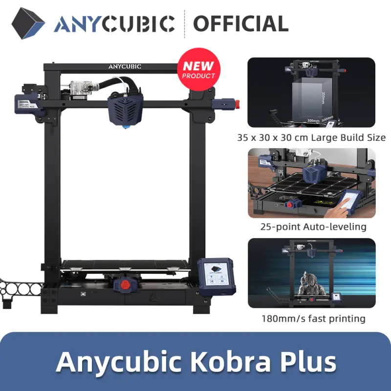 ANYCUBIC Auto Leveling Sla 3d Printer Large Size Kobra Plus imprimante 3d Without Clogging
