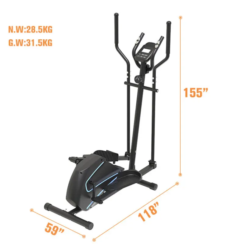 Commercial Cross Magnetic Elliptical Trainer High Quality Gym Fitness