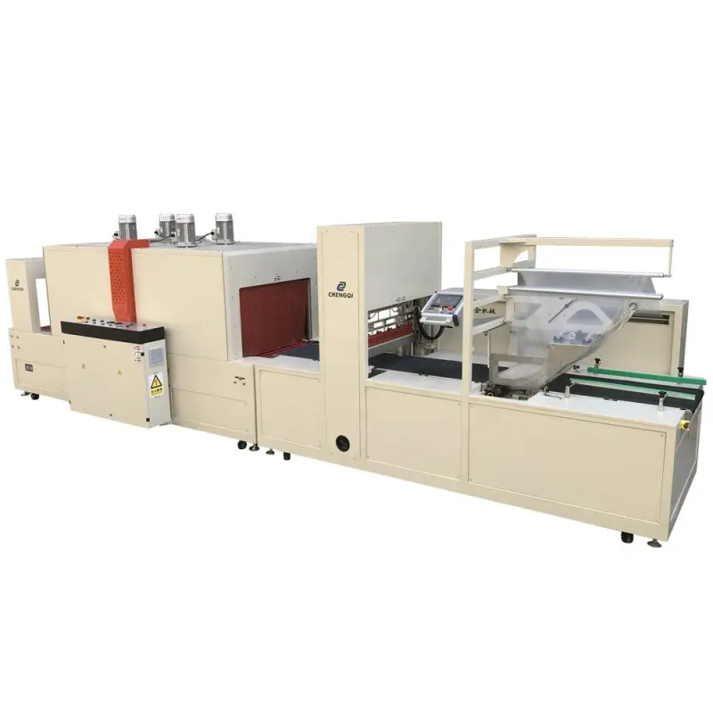 Fully closed large size carton box sealing shrink wrapping machine