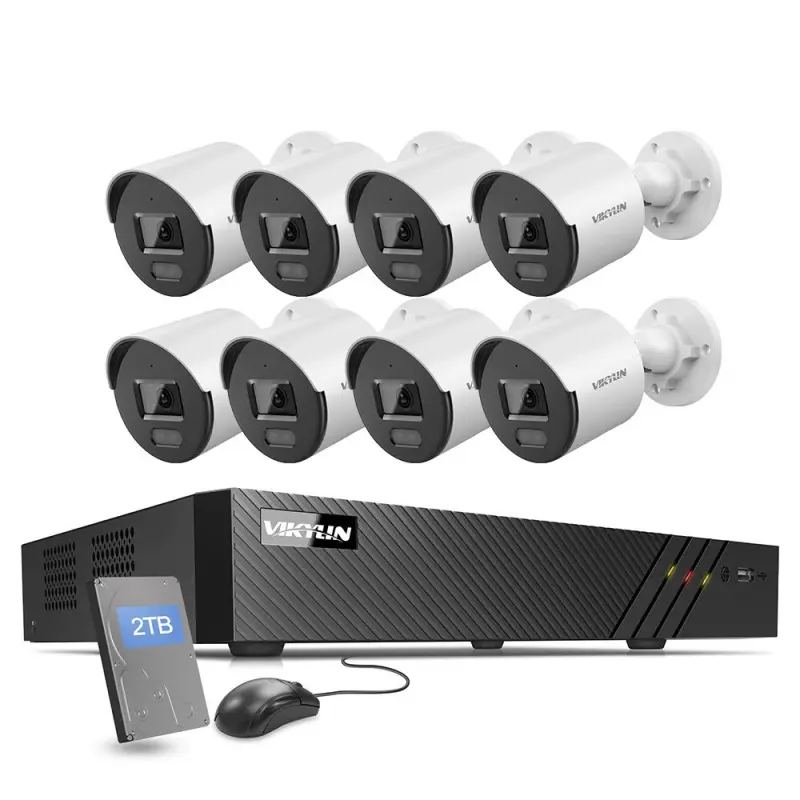 8 Channel CCTV System POE Dome Home Security Ip Camera 5MP Audio NVR Kit