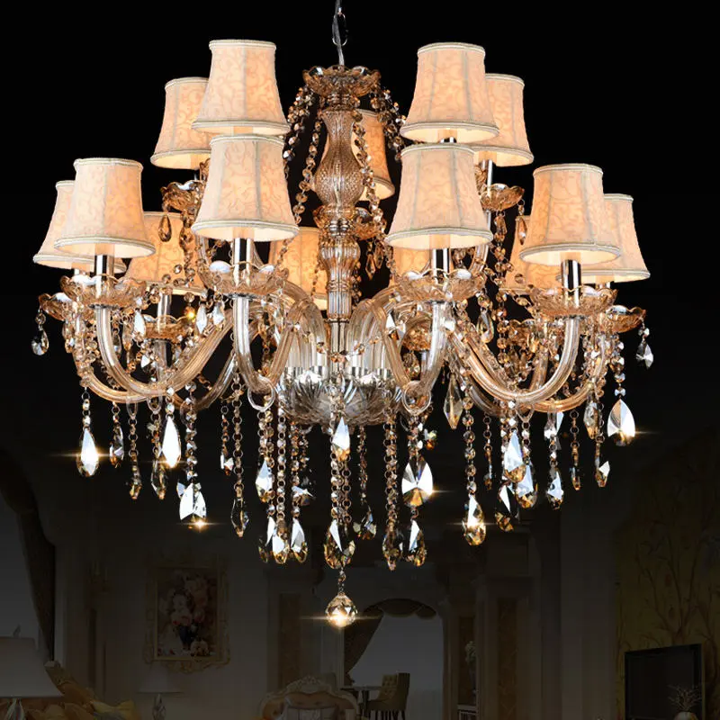 Modern champagne color crystal lights living room decoration luxury lights