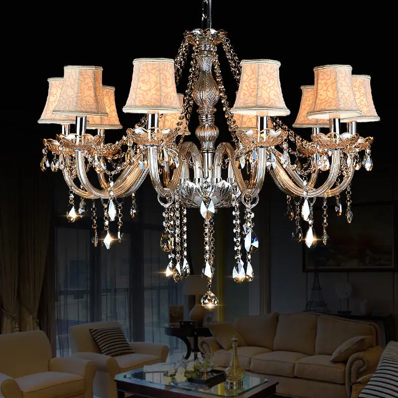 Modern champagne color crystal lights living room decoration luxury lights