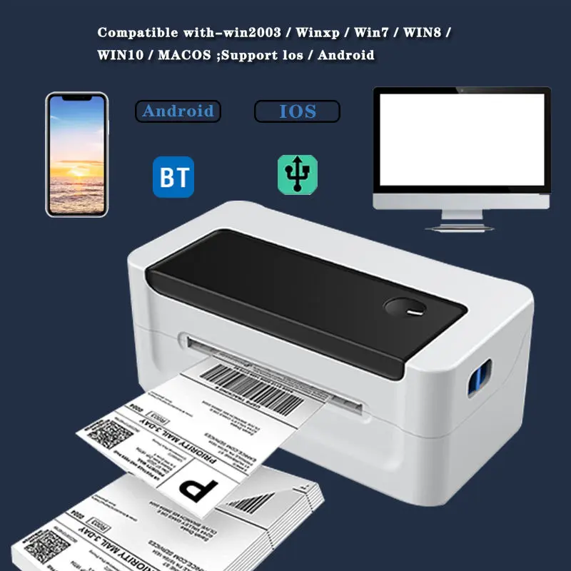 Label printer barcode thermal impresora postal label printer sticker printing machine